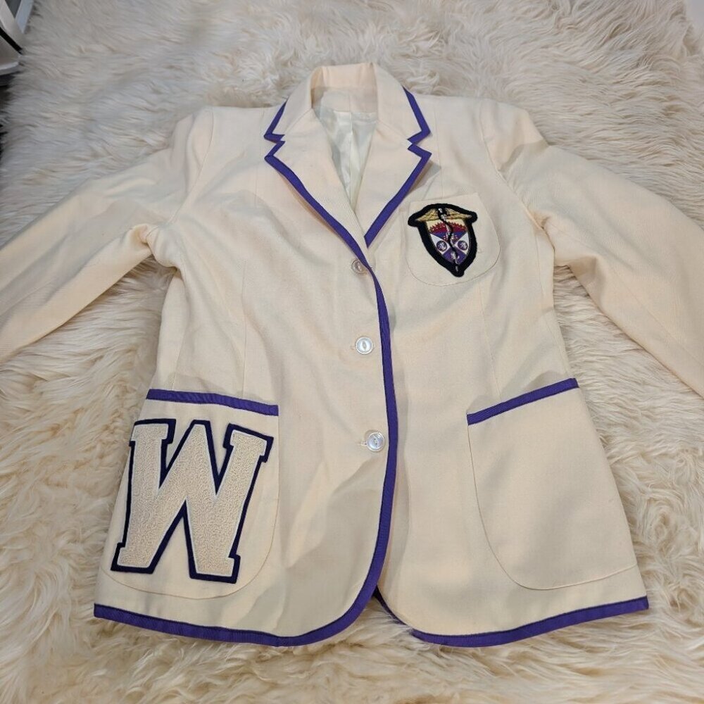 Women's Beige Sorority Three-Button Long Sleeve Uniform Blazer